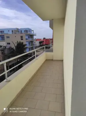 a balcony with a view of a building at Casa Veronica Boavista in Sal Rei