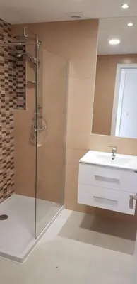 a bathroom with a sink and a shower at Bellavista in Mindelo