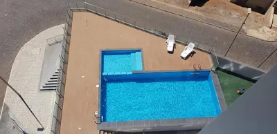 an overhead view of a swimming pool in a building at Bellavista in Mindelo