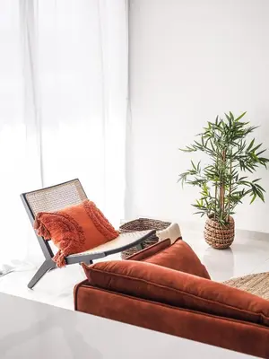 a living room with a laptop and a couch at Filomena Apartments BOHÈME in Mindelo
