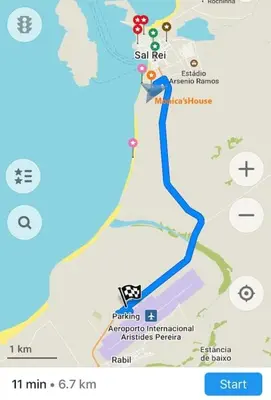 a map of the hike to san remo at Blu Shell - Ca' Greta in Sal Rei